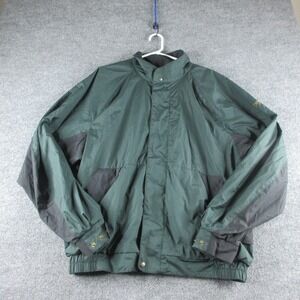 FootJoy DryJoys Jacket Mens XL Green Houndstooth Full Zip Waterproof‎ Golf